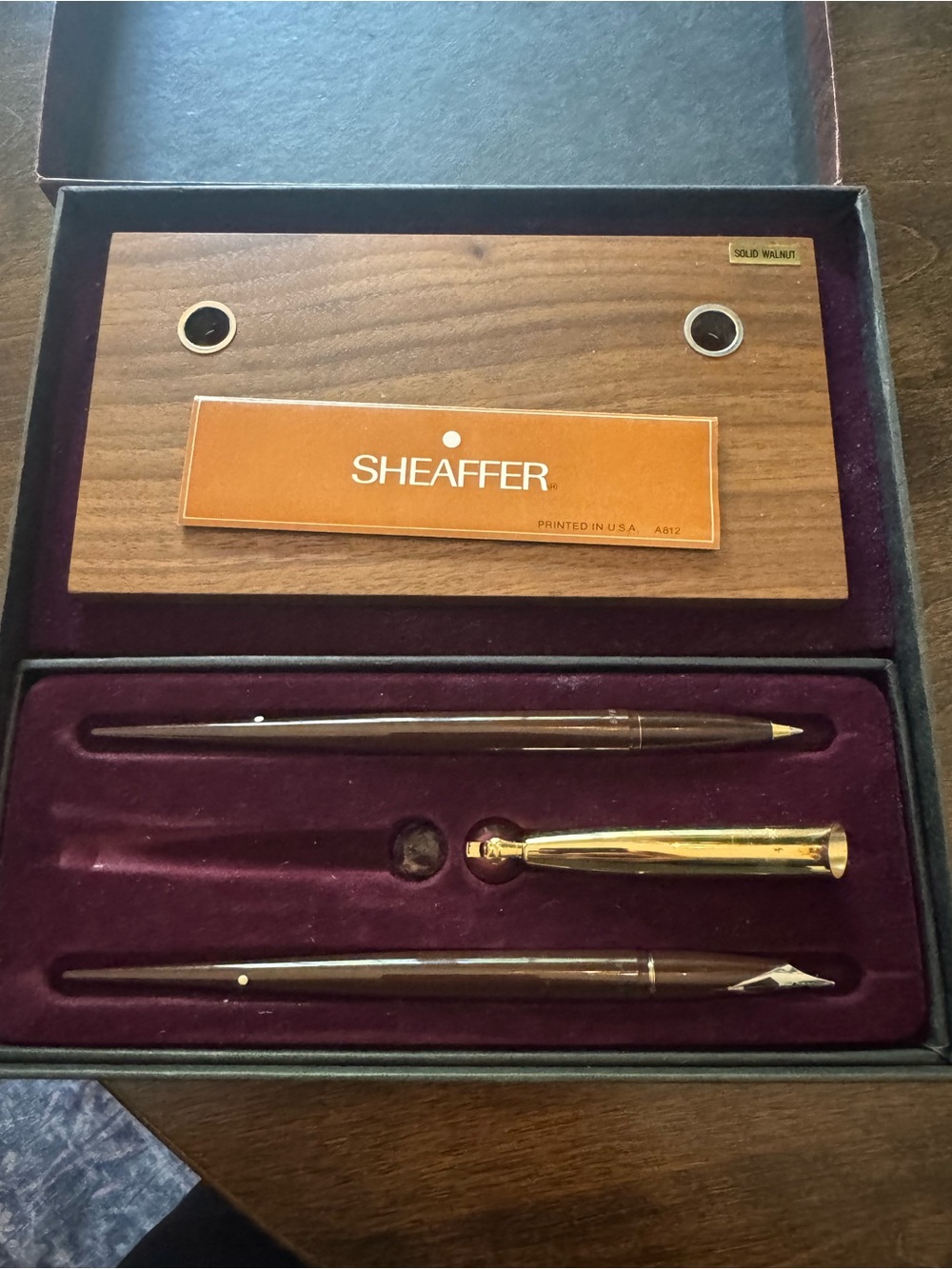 Vintage Sheaffer fountain pen desk set
